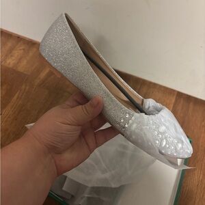 NEW Lauren Lorraine Glittering Silver flats